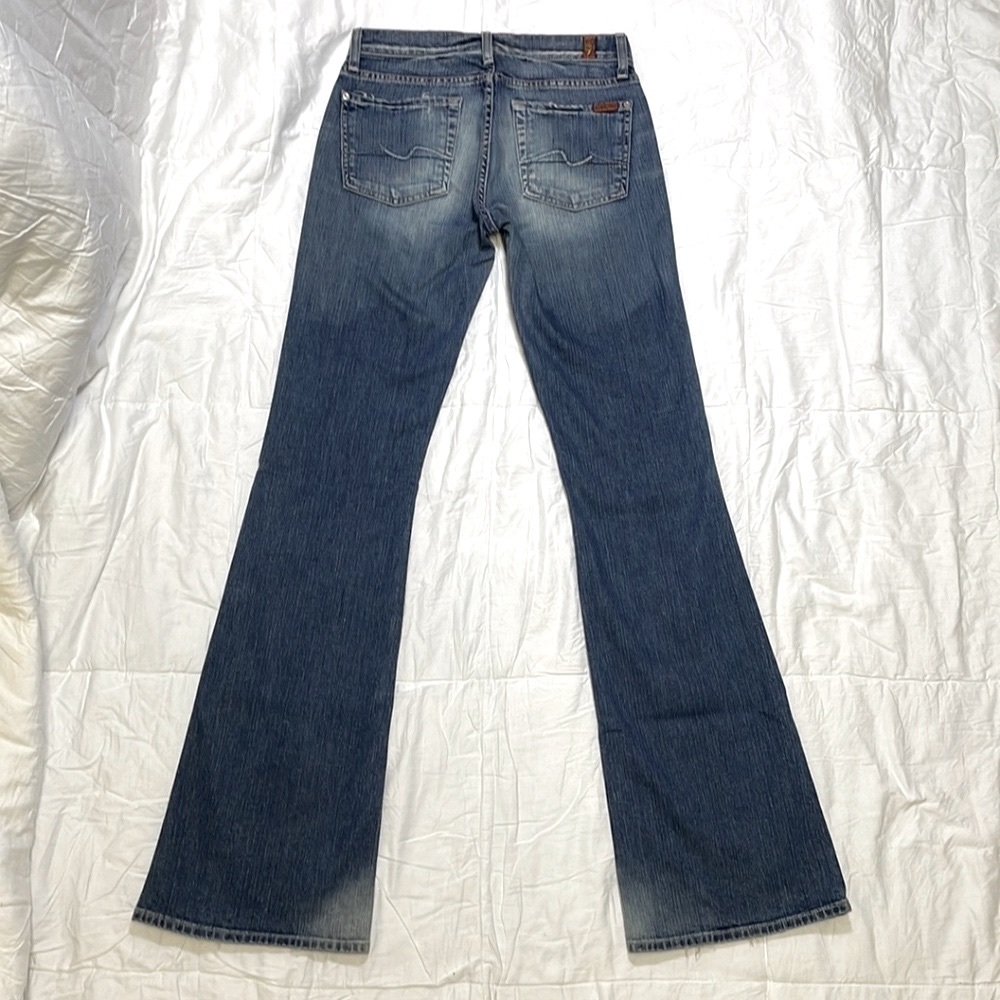7 For All Mankind Flare Pink Stitching Size 27 Long Inseam